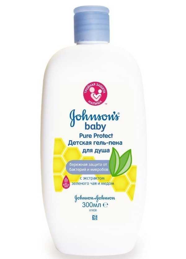 

Детская гель-пена Johnson's Baby pure protect для душа антибактериальная, 300 мл, Pure Protect