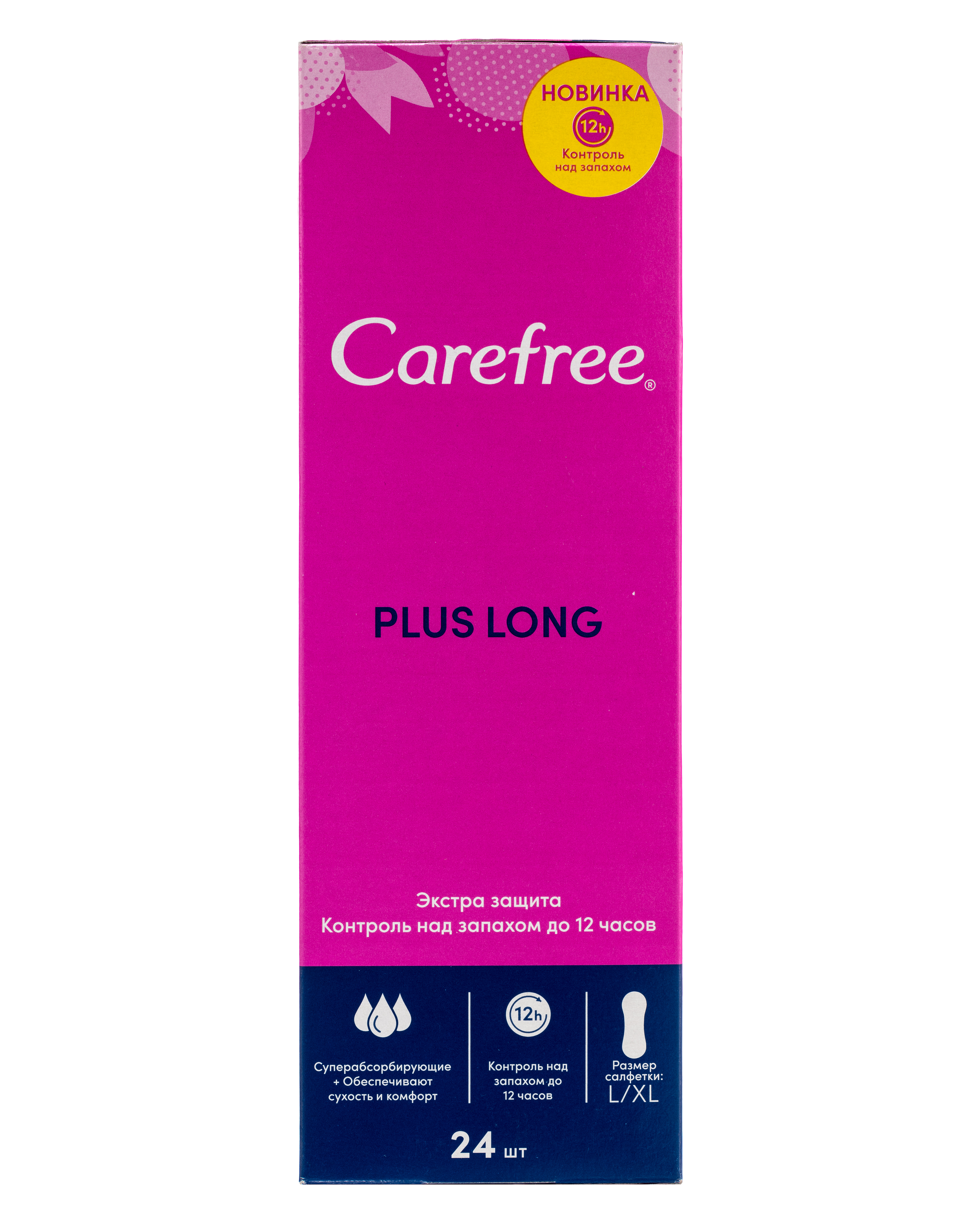 фото Салфетки carefree plus long, 24шт