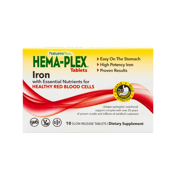 Купить Hema-Plex в коробке, упаковка 6х10 таблеток, Железо NaturesPlus Hema-Plex таблетки 10 шт. х 6