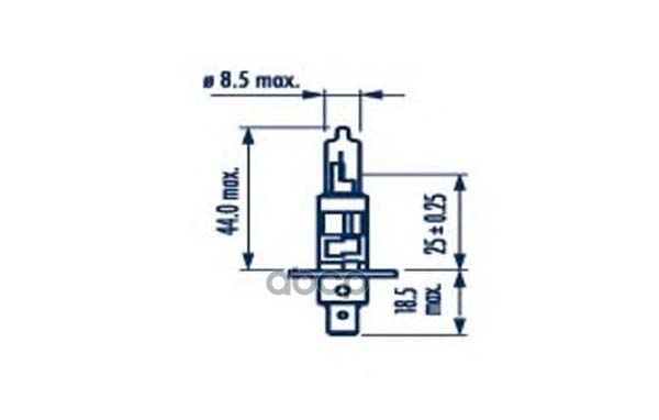 Лампа (H1) 55w 12v P14.5s Галогенная Long Life Narva 48322