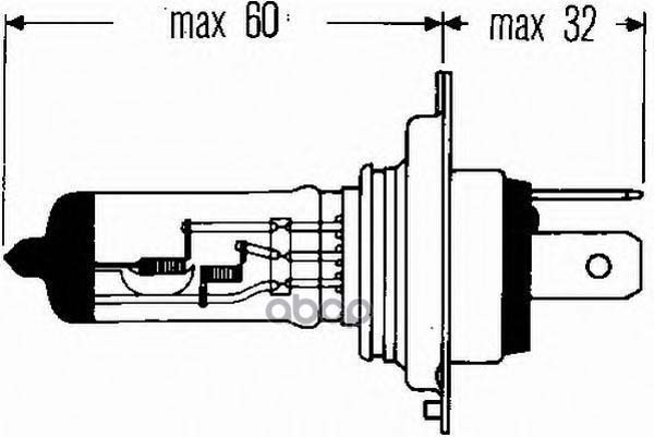 Лампа (H4) 60/55w 12v P43t Галогенная Heavy Duty HELLA 8GJ 002 525-301