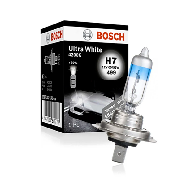 

Лампа (H7) 55w 12v Px26d Галогенная Ultra White 4200k BOSCH 1987302171