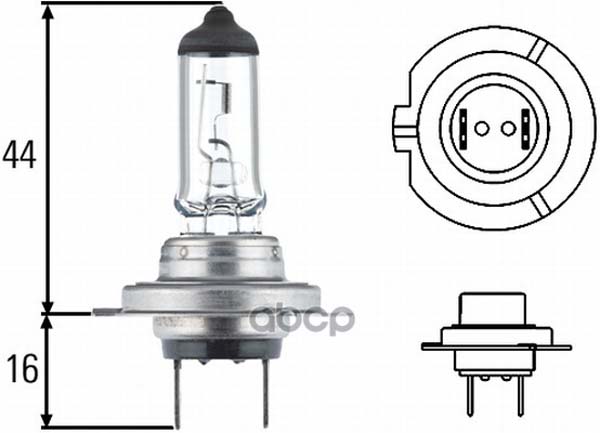 фото Лампа h7 55w 12v px26d галогенная увеличенный срок службы long life hella 8gh 007 157-201