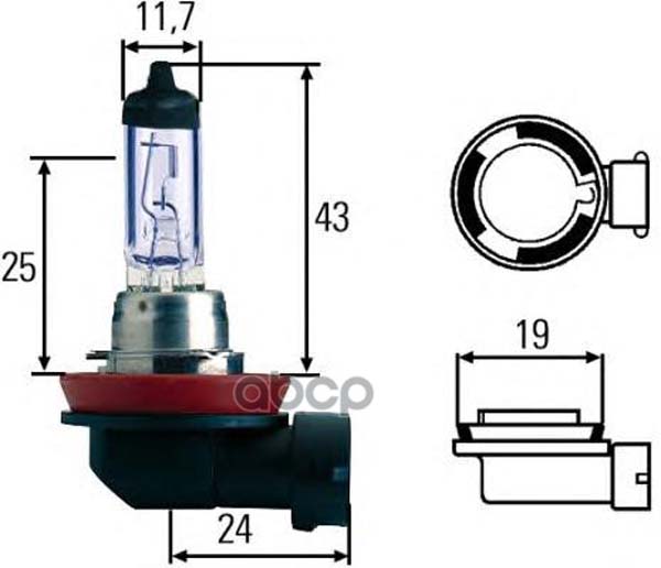 фото Лампа (h8) голубой свет 35w 12v pgj19-1 галогенная стандарт hella 8gh 008 356-181