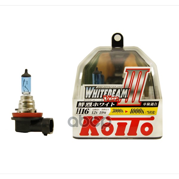 Лампа Koito Whitebeam, Комплект H16 12v 19w Пластиковая Упаковка - 2 Шт. KOITO P0749W