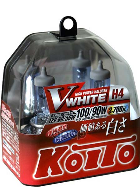 Лампа Koito Whitebeam, Комплект H4 12v 60/55w (100/90w) Пластиковая Упаковка KOITO P0746W