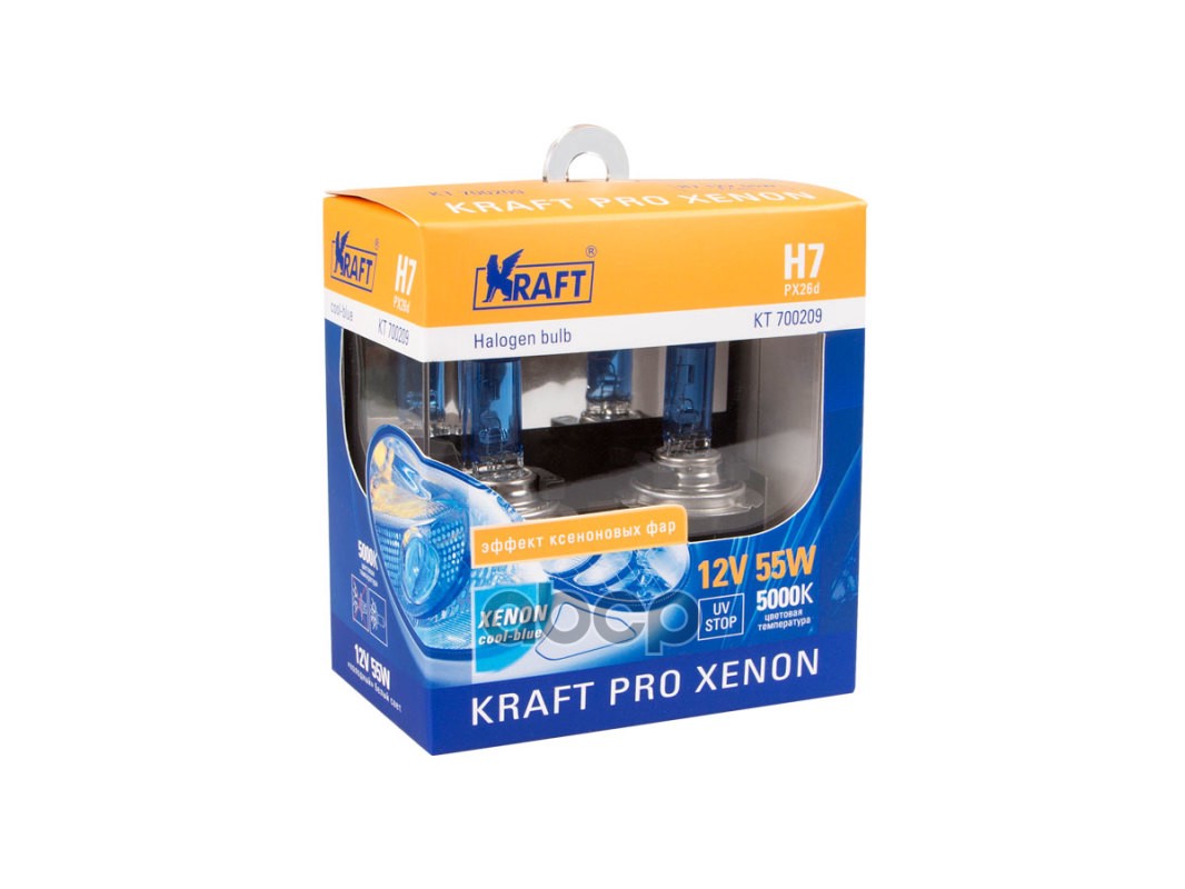 Автолампа H7 12v 55w (Px26d) Kraft Pro Xenon (2шт. Блистер) Kraft KT700209