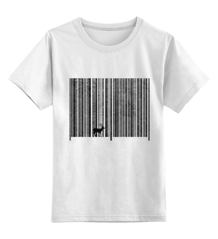 Детская футболка Printio Штрих код леса цв.белый р.152