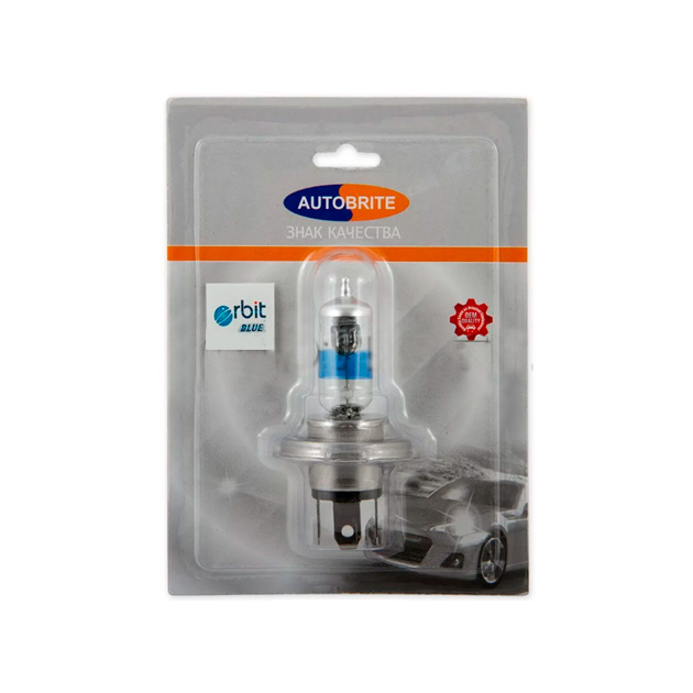 фото Лампа 12v h4 60/55w p43t autobrite orbit blue 1 шт. блистер a40007bo autobrite a40007bo