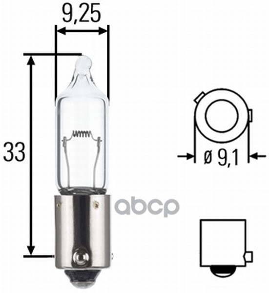 фото Лампа 21w 12v bay9s hella 8gh 008 417-001 hella pagid/behr