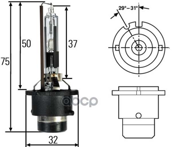 фото Лампа d2r 85v 35w p32d-3 hid hella 8gs 007 001-151