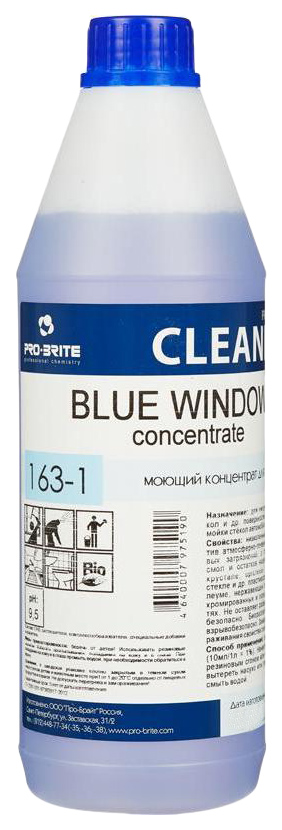 фото Pro brite blue window concentrate концентрат для стекол и зеркал 1л pro-brite