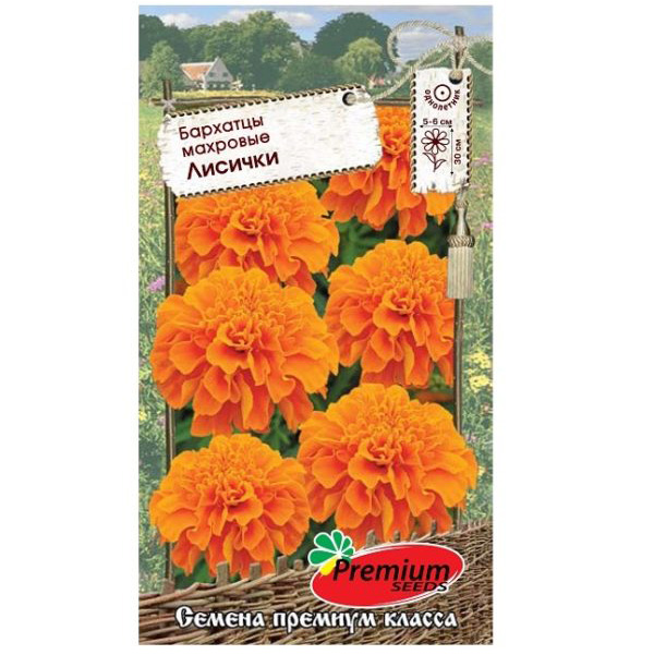 

Семена Premium seeds Бархатцы отклоненные махровые Лисички, 0,3 г