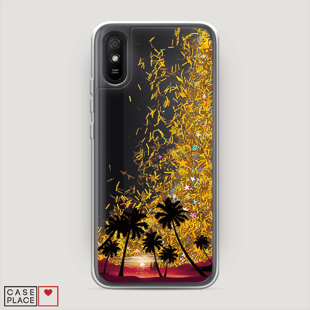 

Чехол Awog на Xiaomi Redmi 9A "Закат и пальмы", Разноцветный, 38990-1