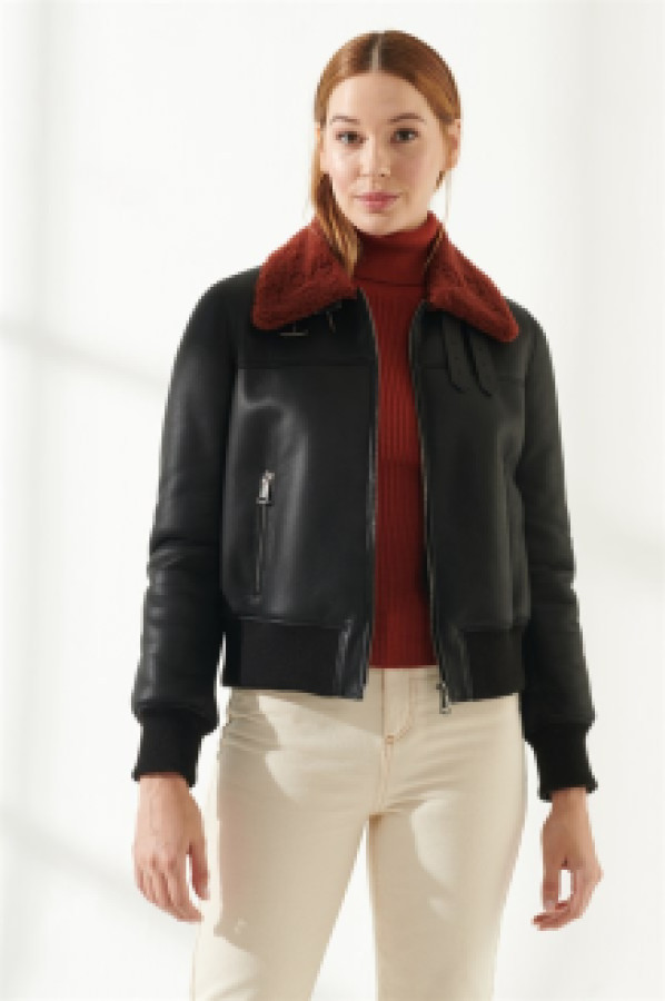 Кожаная куртка женская Black Noble 236 коричневая L (доставка из-за рубежа)