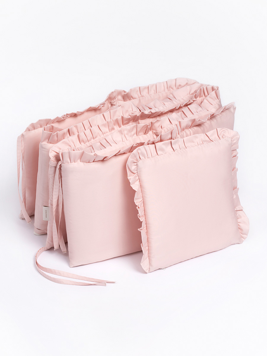 Защита для детской кроватки Perina бампер универсальный Lovely Dream Розовый лоскут сатина розовый 100 × 150см 100% п э