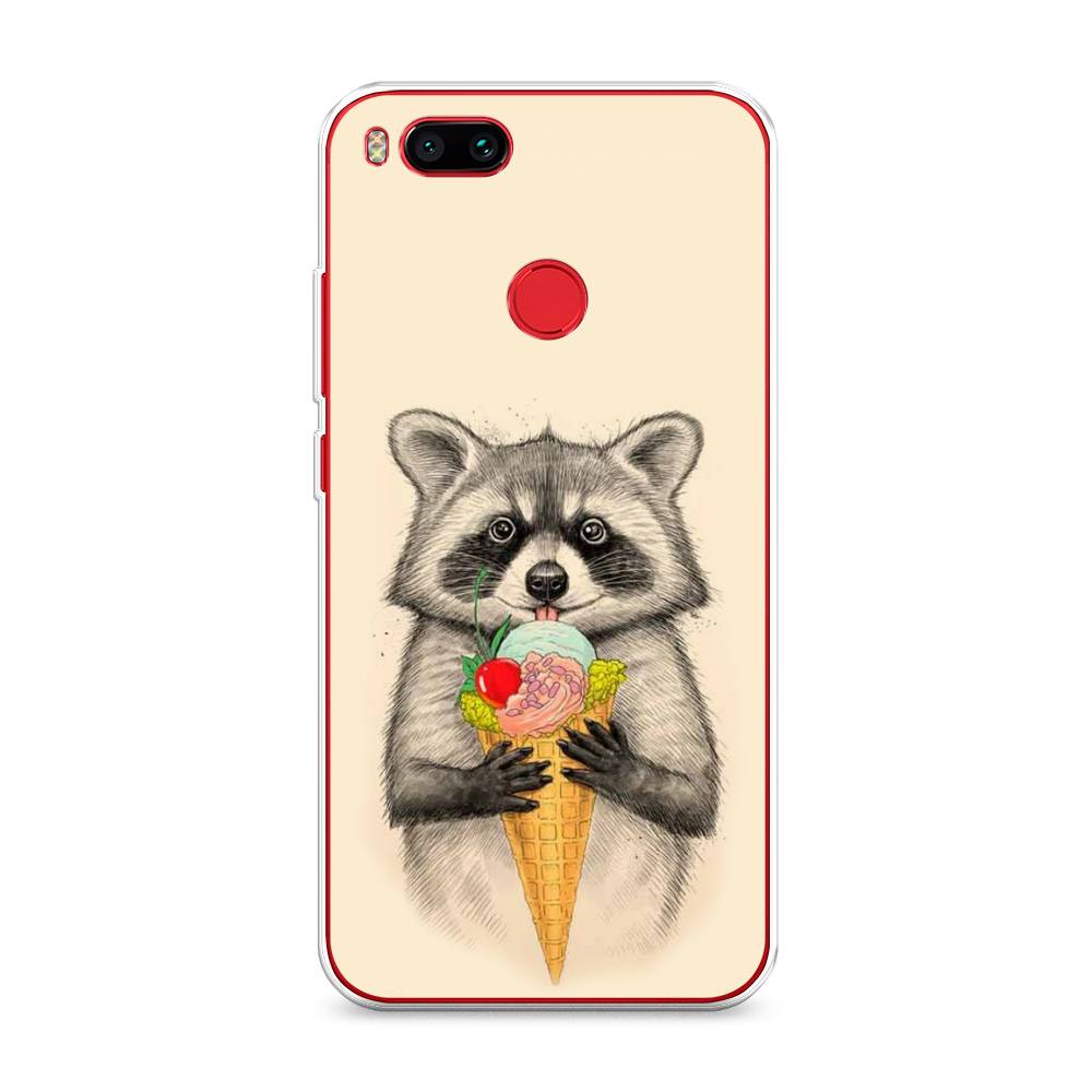 

Чехол Awog на Xiaomi Mi A1 "Енот с мороженым", Разноцветный, 32650-10