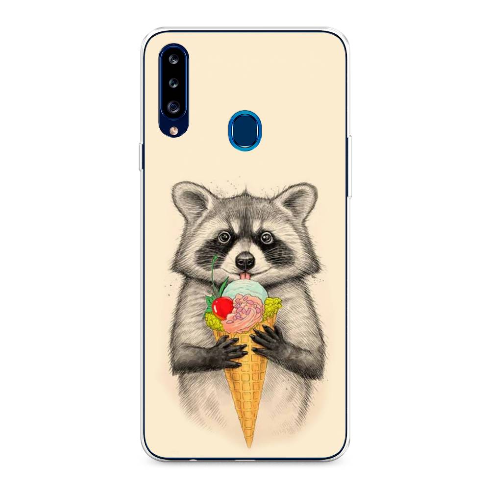 

Чехол Awog на Samsung Galaxy A20s / Самсунг A20s "Енот с мороженым", Разноцветный, 2100850-10