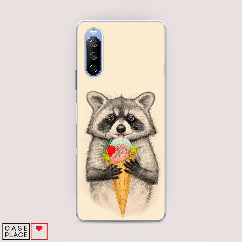 

Чехол Awog на Sony Xperia 10 III "Енот с мороженым", Разноцветный, 54950-10