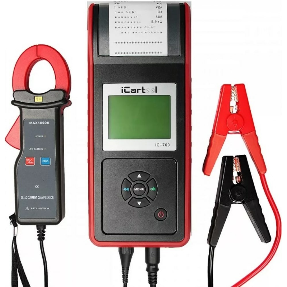 Профессиональный тестер аккумуляторных батарей iCartool IC-700, АКБ 12/24В, до 2000А, тест профессиональный цифровой мультиметр icartool ic m120