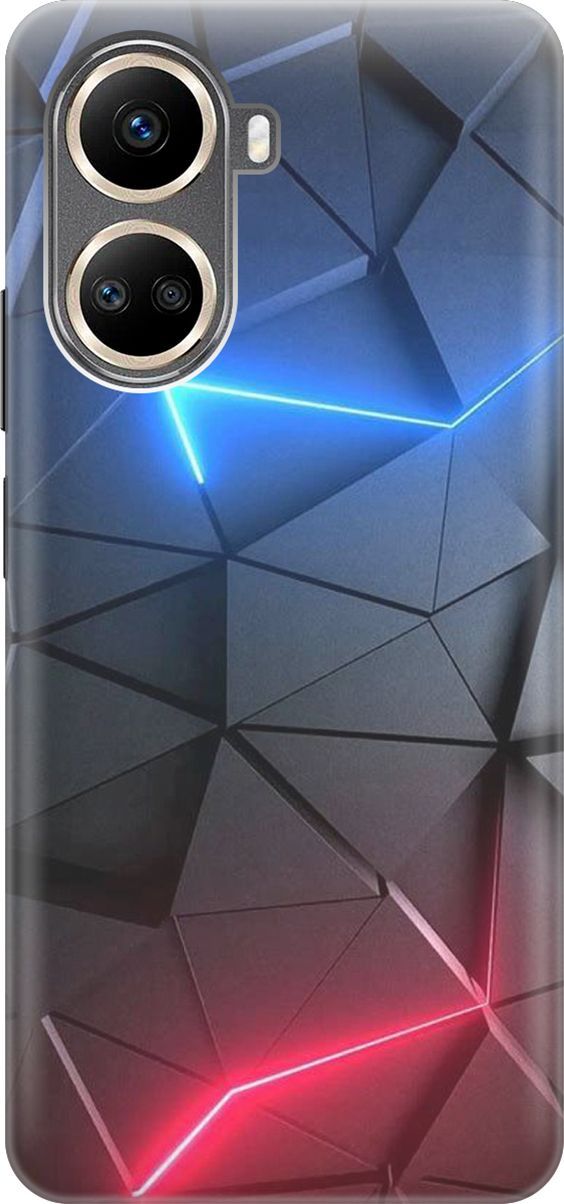 

Силиконовый чехол на Huawei nova 10 SE с принтом "Графитовые грани", Серый;синий, 159210