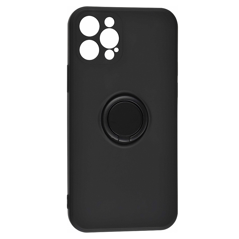 

Чехол силиконовый для iPhone 12 Pro (6.1), с держателем, X-case, черный