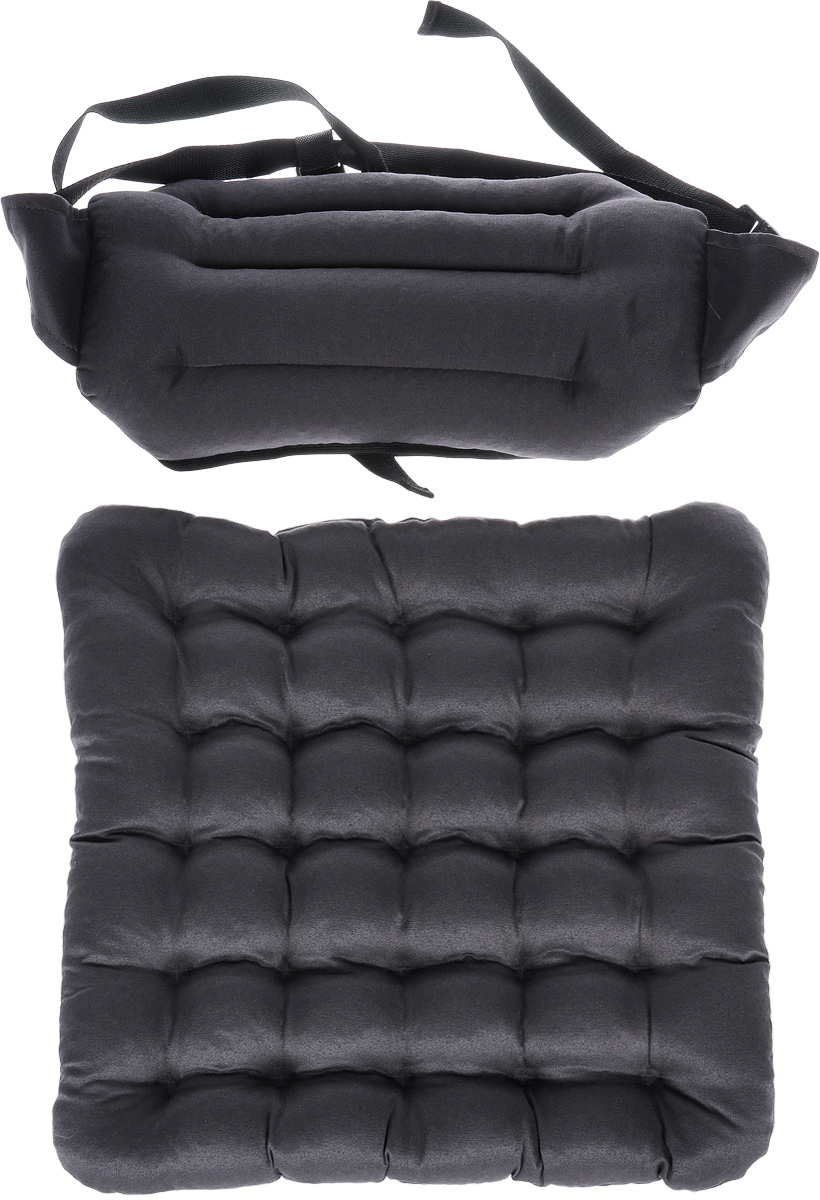 фото Комплект "уютный офис" :подушка на сиденье и под спину, наполнитель лузга гречихи. полокрон
