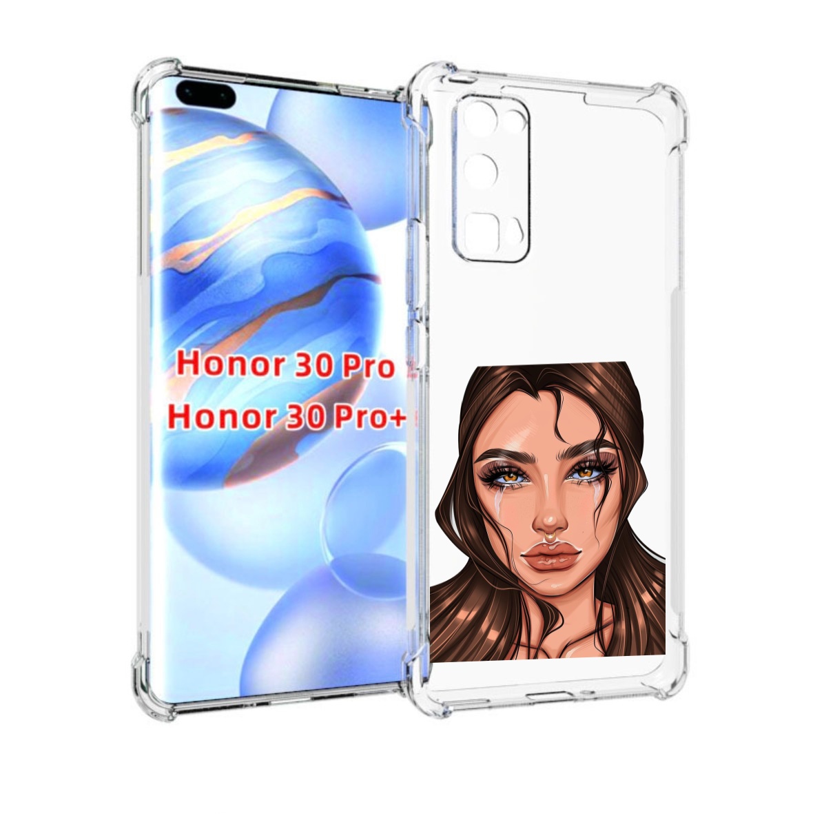 

Чехол бампер MyPads плачущая-девушка женский для Honor 30, Прозрачный, Tocco