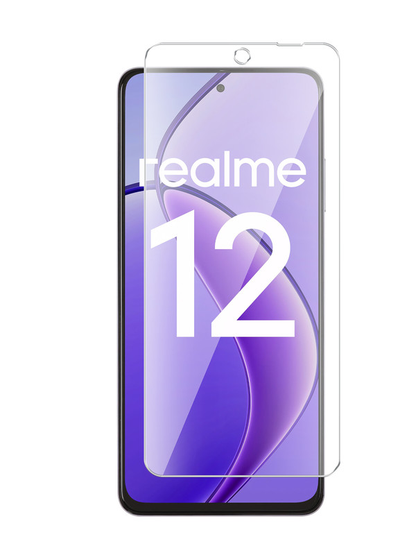 

Защитное стекло Brozo на Realme 12 5G гибридное прозрачное, Realme 12 5G