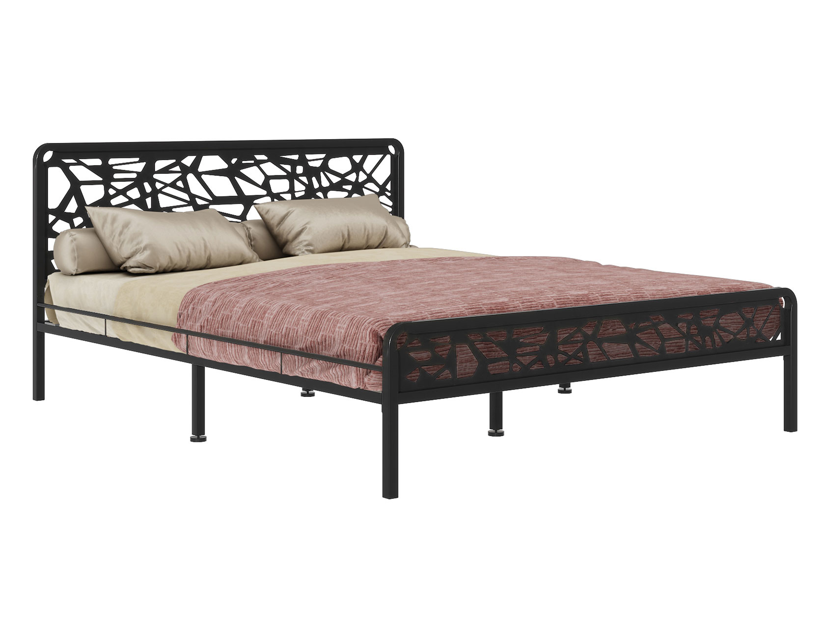 фото Двуспальная кровать орион черный металл, 140х200 см форвард-мебель