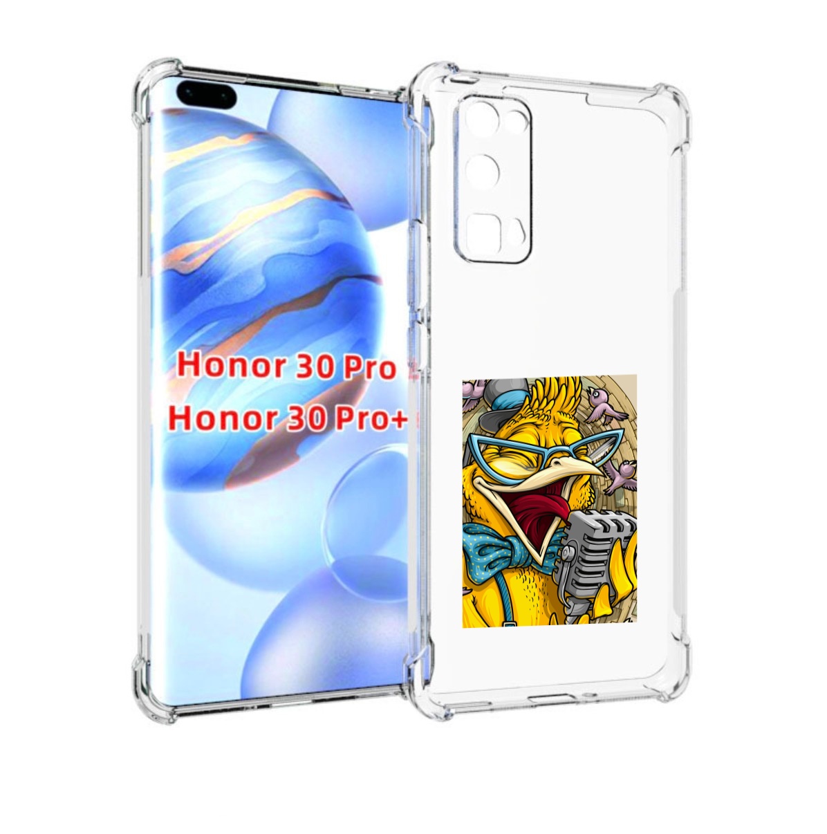 

Чехол бампер MyPads поющая птичка для Honor 30 Pro, Прозрачный, Tocco