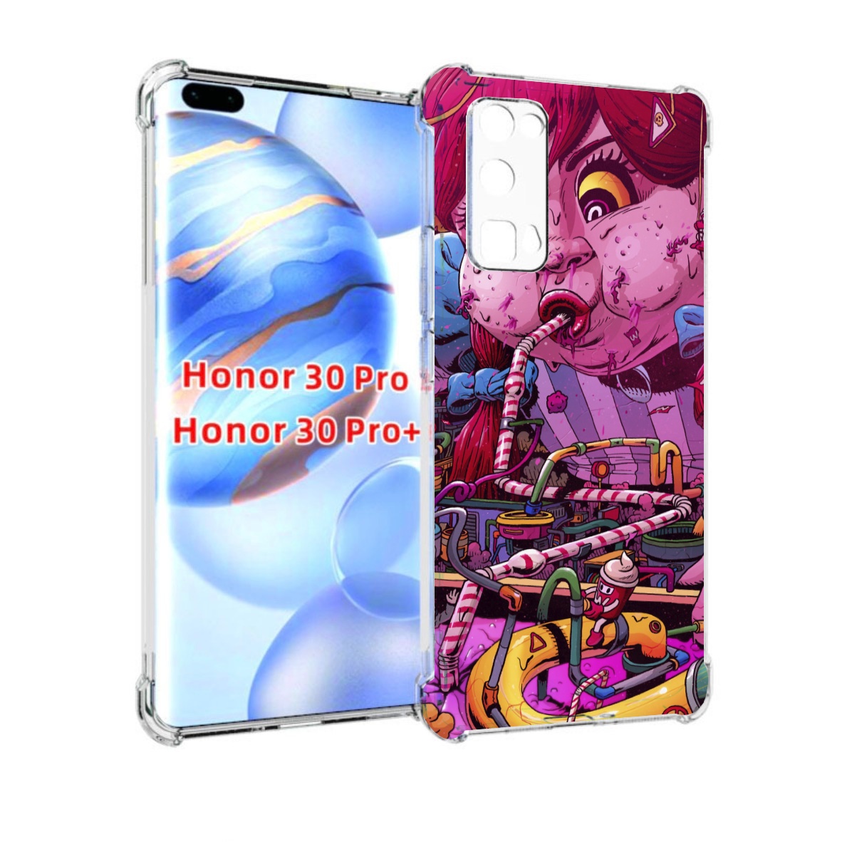 

Чехол бампер MyPads прикольная сладкая картинка для Honor, Прозрачный, Tocco