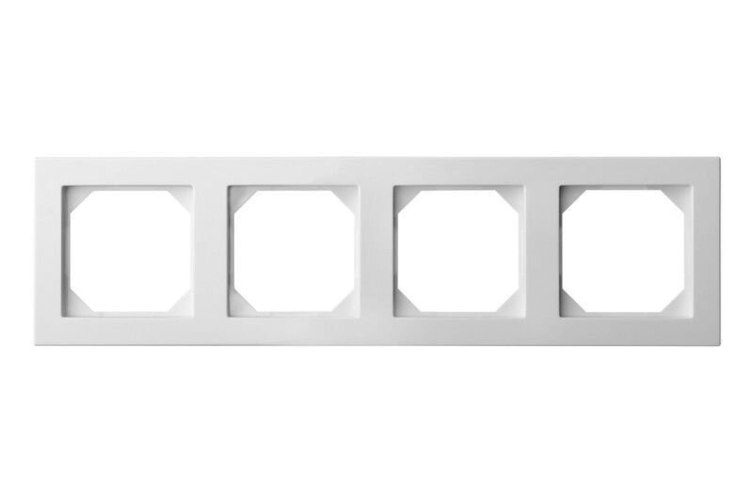 фото Liregus рамка четырехместная эпсилон k14-245-04 e/b белая 28-041