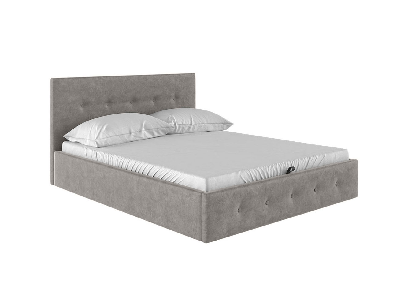 фото Двуспальная кровать первый мебельный колумбия пм 140х200 см, серый, велюр