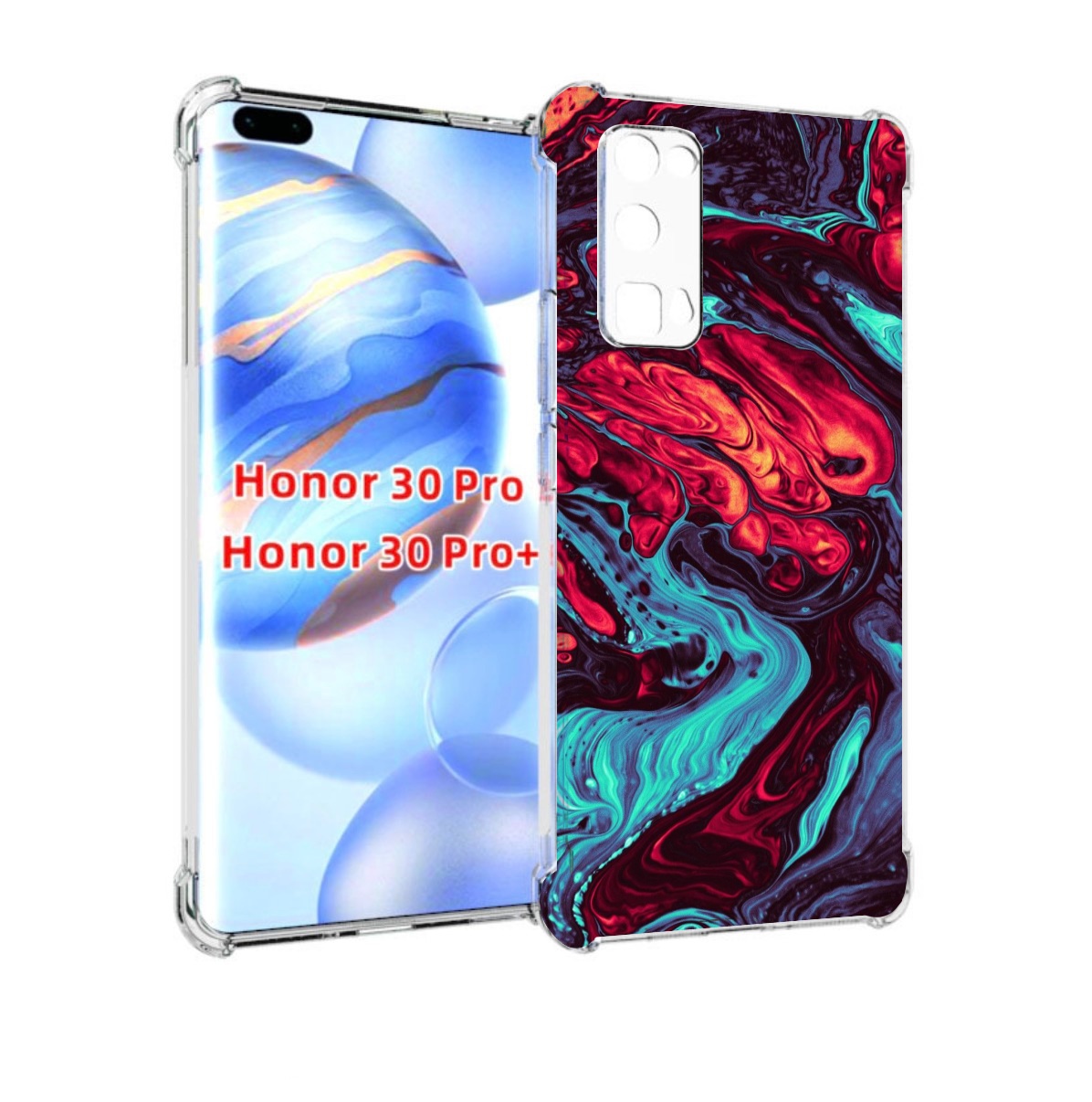 

Чехол бампер MyPads разбавленная краска для Honor 30 Pro, Прозрачный, Tocco