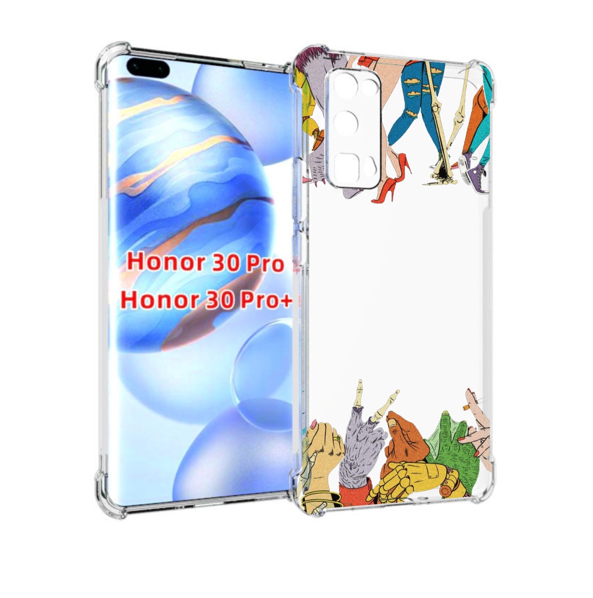 

Чехол бампер MyPads разные персонажи пальчики для Honor 3, Прозрачный, Tocco
