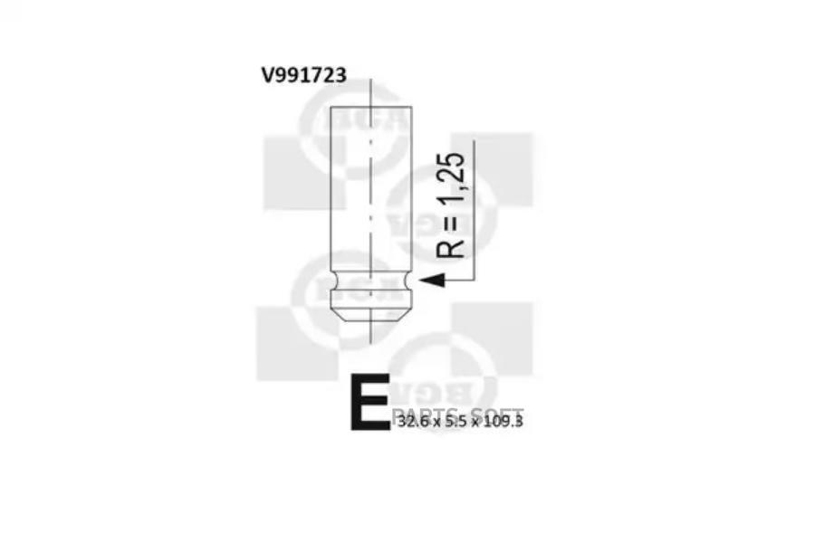 Клапан впускной Renault Clio II/Logan I/Megane II 97>15 Nissan Kubistar 03>09 BGA V991723