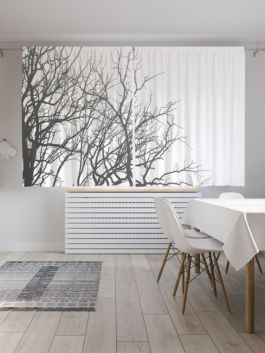 

Шторы с фотопечатью "Цепкие ветки" из сатена, 290х180 см