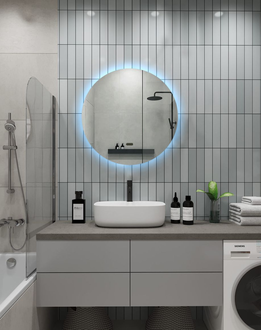 Зеркало для ванной Sun D55 с холодной подсветкой, S/55/6kвзмах