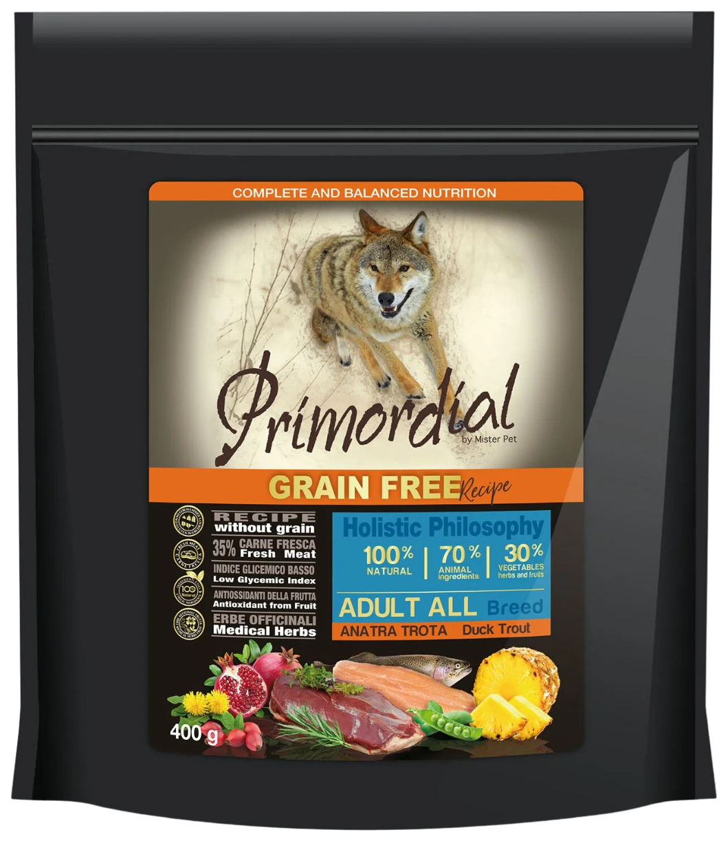 

PRIMORDIAL PRIMORDIAL ADULT ALL BREED беззерновой для взрослых собак всех пород с форелью