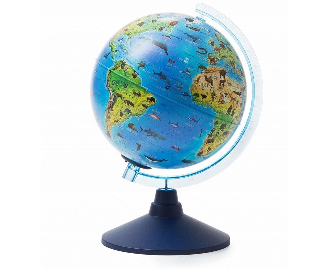 фото Интерактивный глобус globen зоогеографический с подсветкой от батареек, d210 + vr очки
