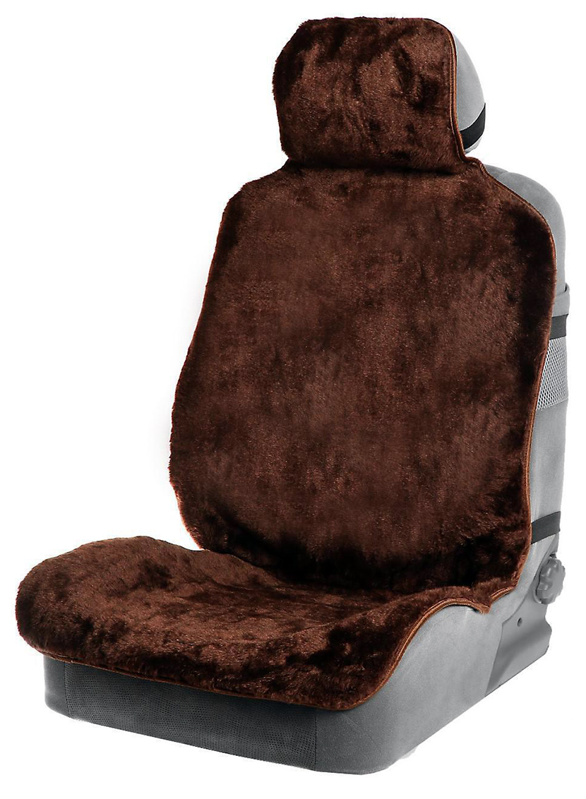 Накидка на сиденье, натуральная шерсть, коричневый