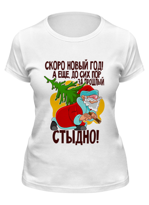 

Футболка женская Printio Новый год белая M, Белый, Новый год