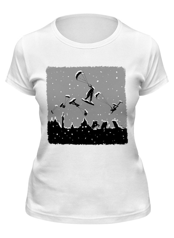 

Футболка женская Printio Кайт-маньяки. зима. квадрат. ж белая M, Белый, Кайт-маньяки. зима. квадрат. ж