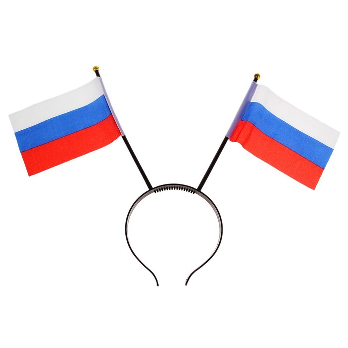 

Ободок Веселая затея с флажками Россия триколор, 1501-3725