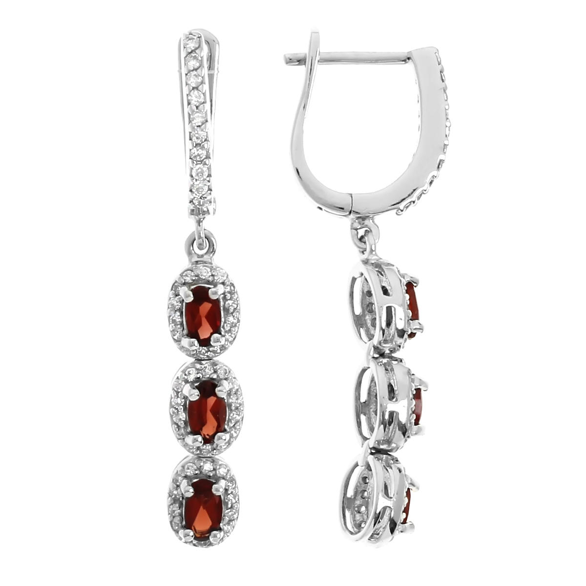 

Серьги из серебра с гранатом и фианитами Balex Jewellery 2405937391, 2405937391