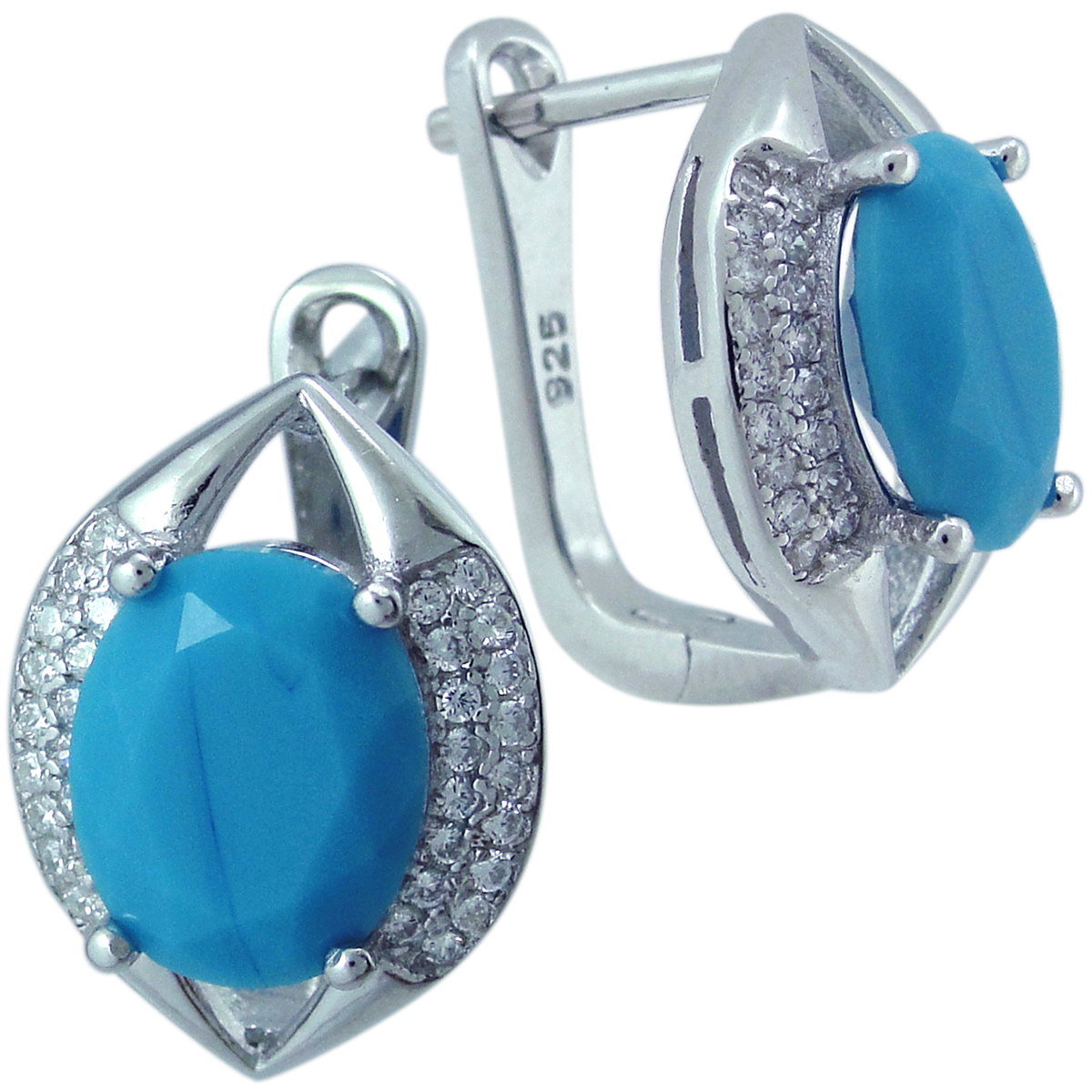 

Серьги из серебра Balex Jewellery 2405937453, бирюза искусственная, 2405937453