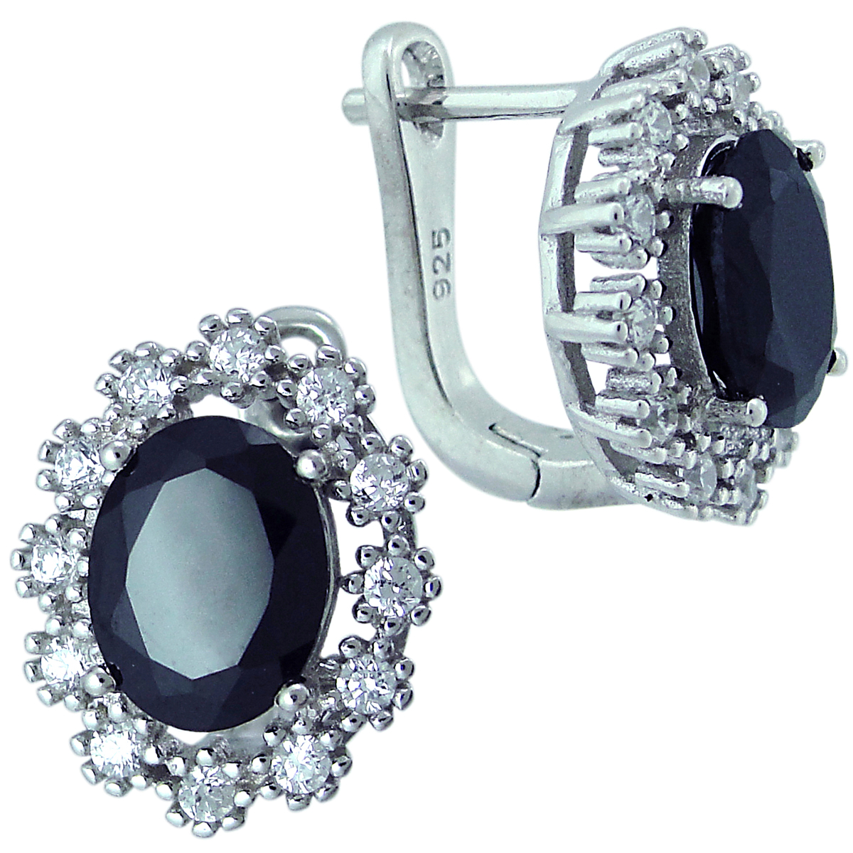 Серьги из серебра с агатом и фианитами Balex Jewellery 2405937541