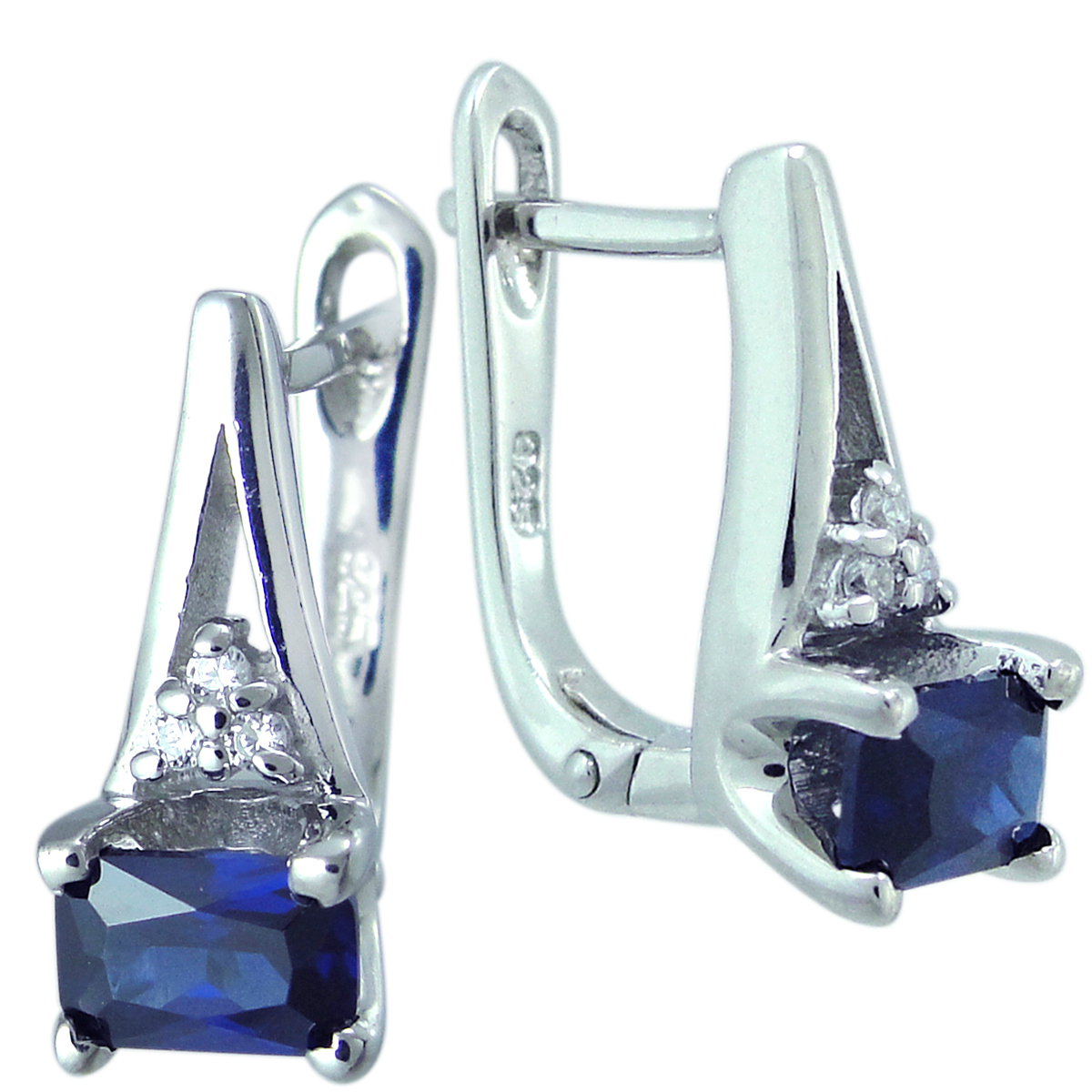 

Серьги из серебра с танзанитом синтетическим и фианитами Balex Jewellery 2405937651, 2405937651