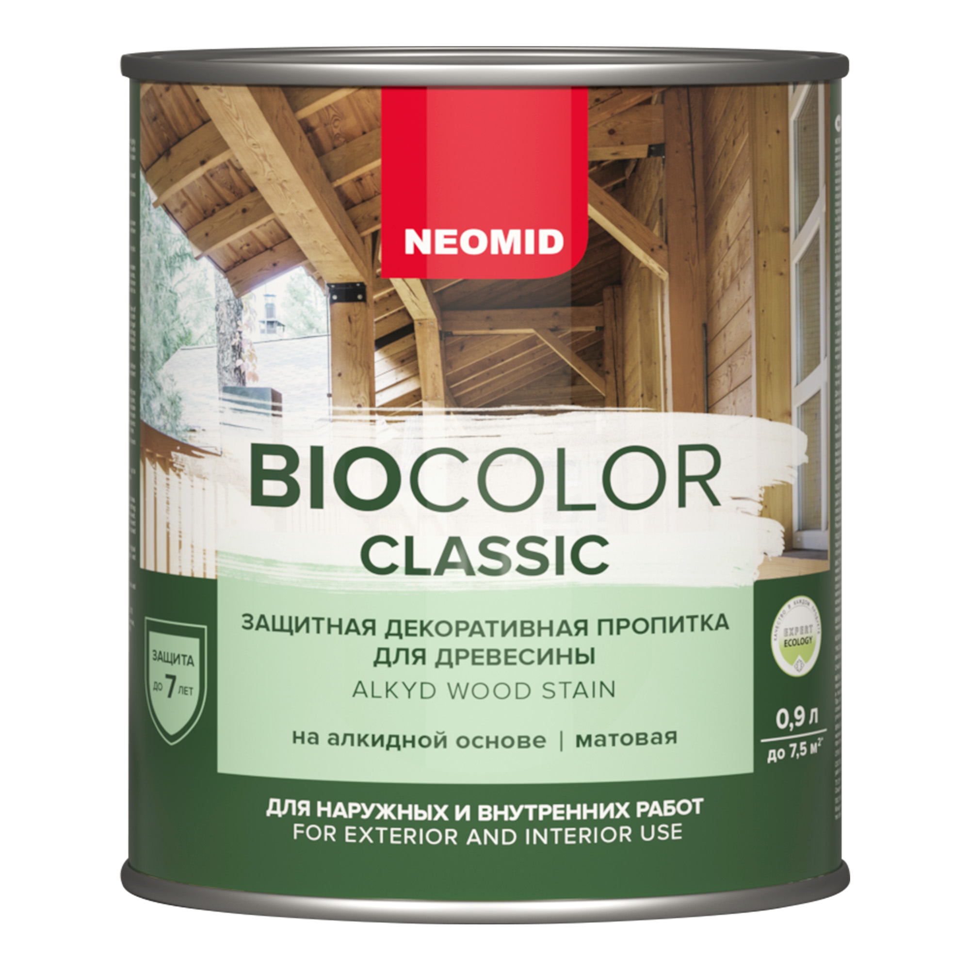 Защитно-декоративная пропитка для дерева Neomid Bio Color Classic, полуматовая, 0,9 л